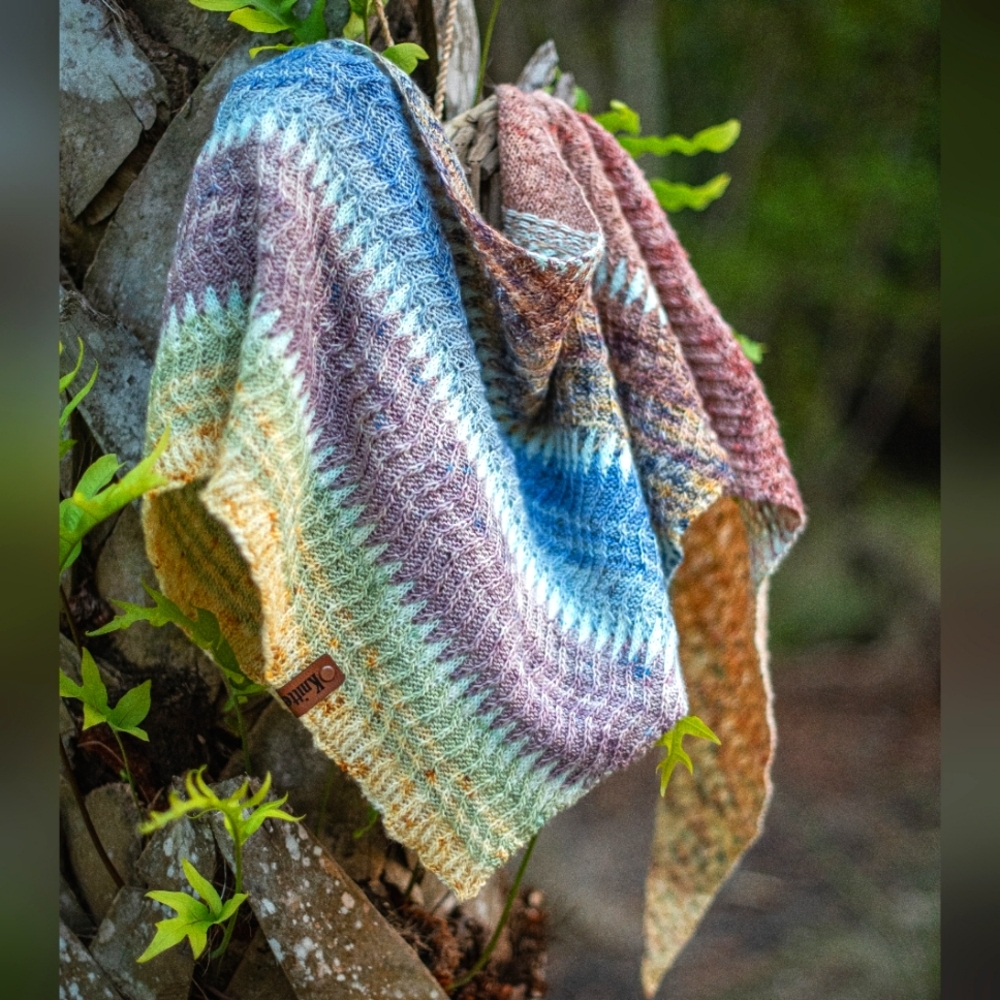 Hand Knitted OOAK Avantgarde Boho Classic Wool Textured Scarf in Natural Colors
